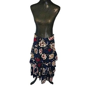 ESCADA Vintage 80s tired floral midi skirt